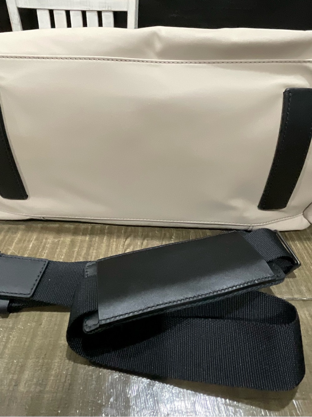 Away Cream Tote Bag with Black Handles and Detachable Strap - Picture 11 of 15